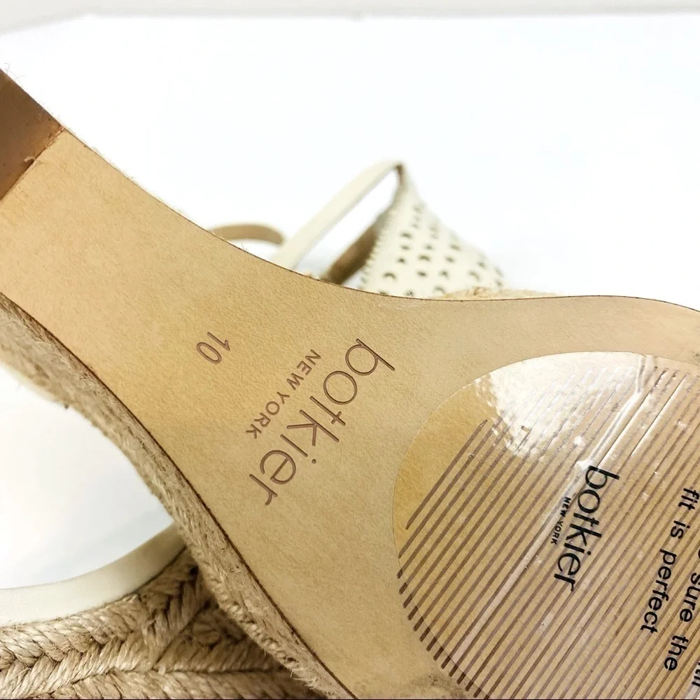 Botkier Jamie Preforated Leather Espadrille Wedge Sandal Size 10